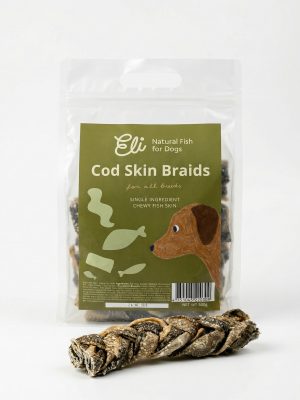 Dried Cod Skin Braids For Dogs 500g