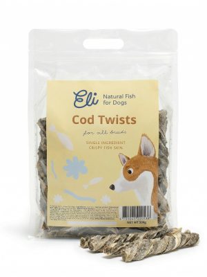Dried Cod Skin Twists For Dogs  500g