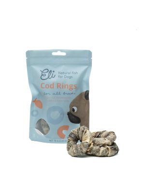 Dried Cod Skin Rings For Dogs 70g